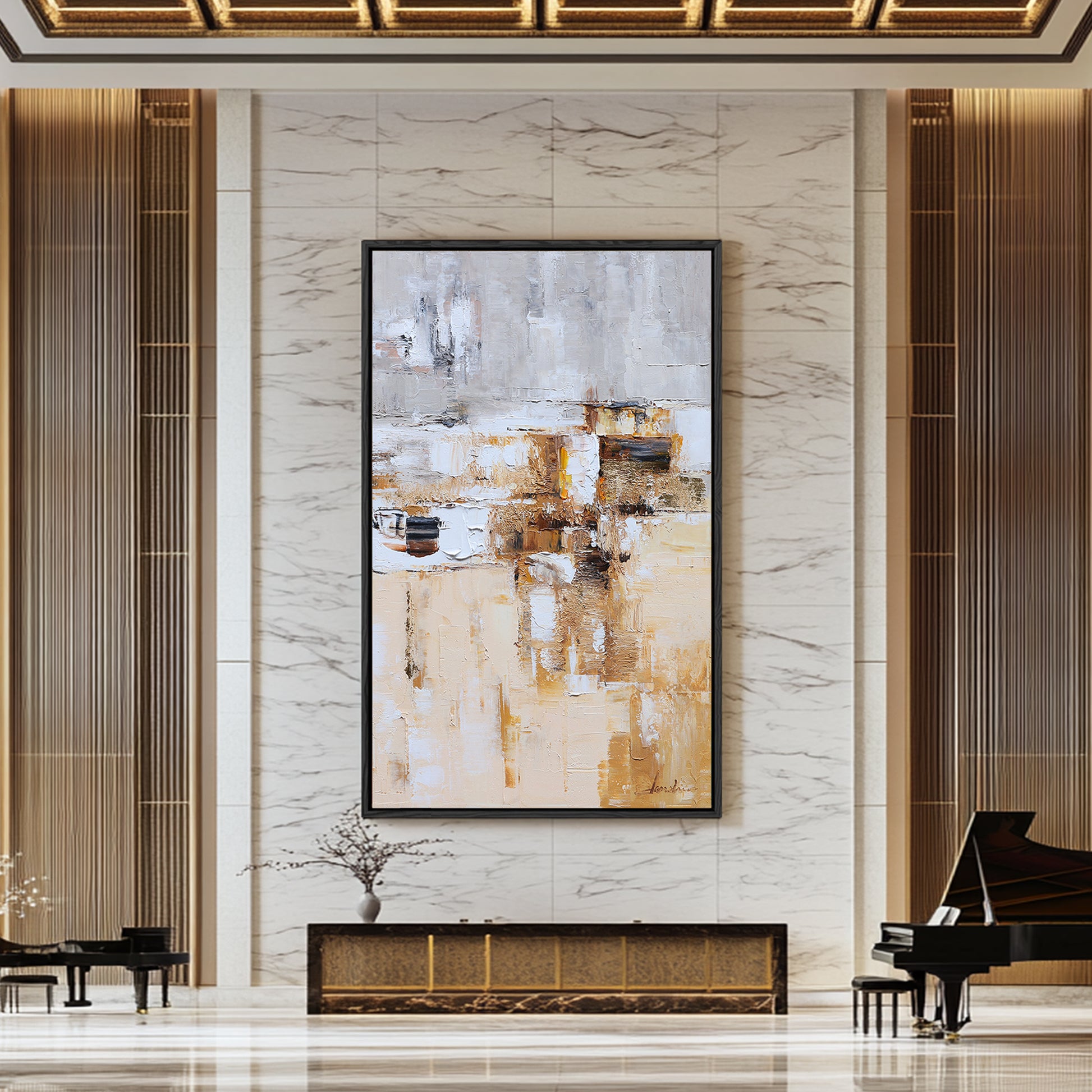 Brown And Beige Wall Art | Modern Abstract Painting | Handmade Paintings For Living Room #DF032