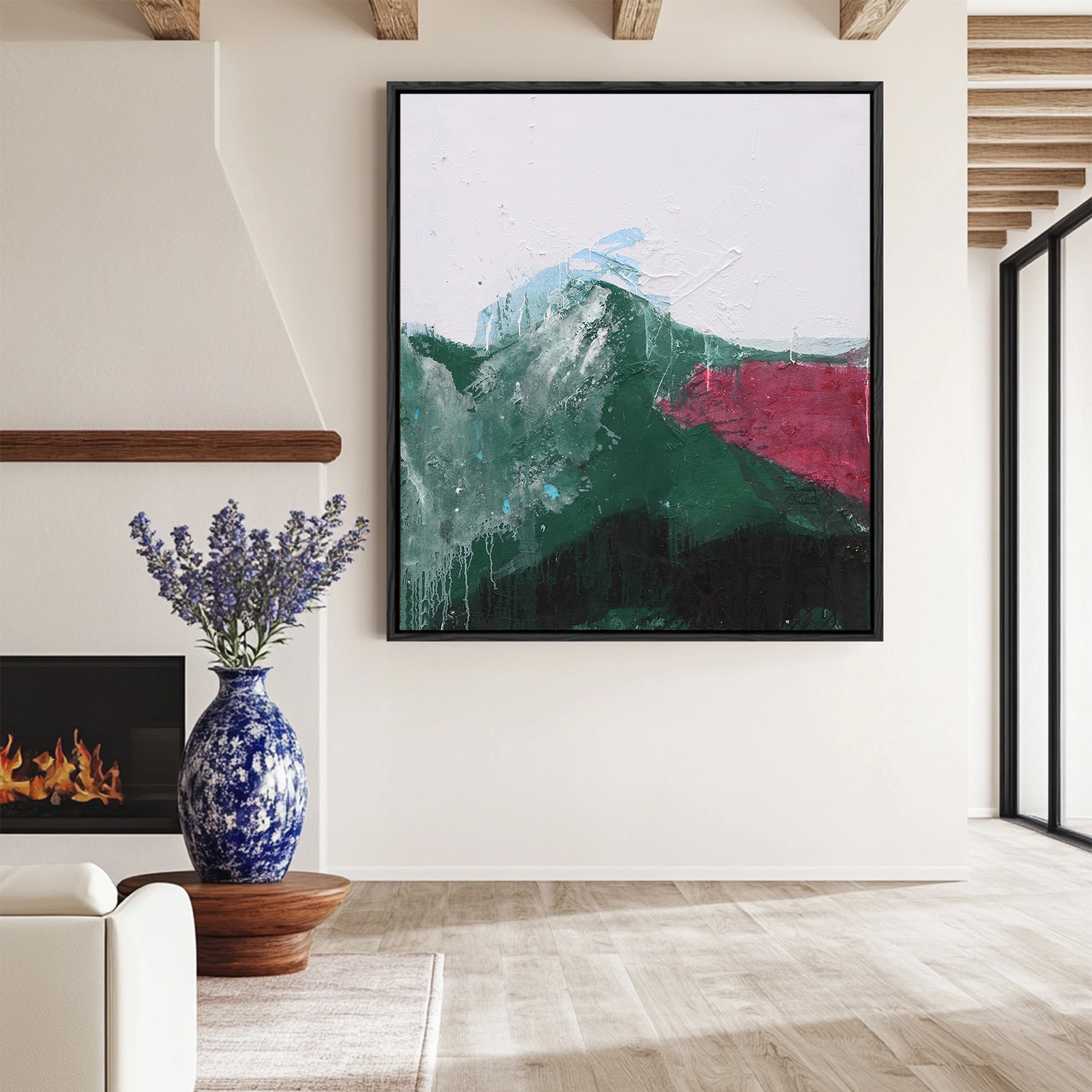 Abstract Landscape Art | Mountain Landscape Art | Green Abstract Art | Wall Art For Living Room   #DF050