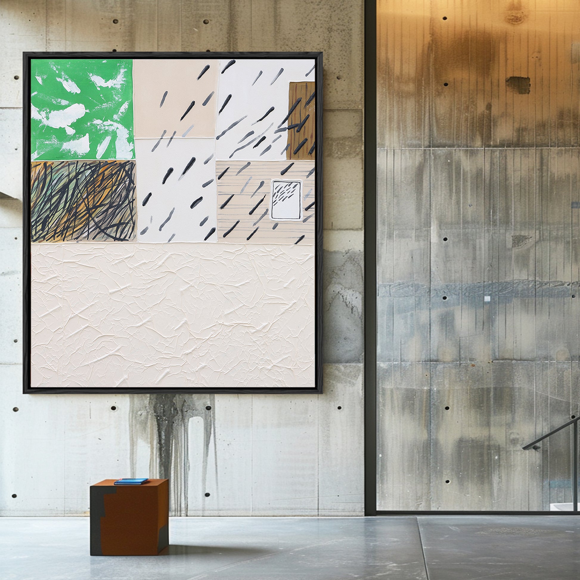 Large Textured Wall Art | Minimalist Paint | Minimalist Abstract Art | Abstract Geometric Wall Art #DF037