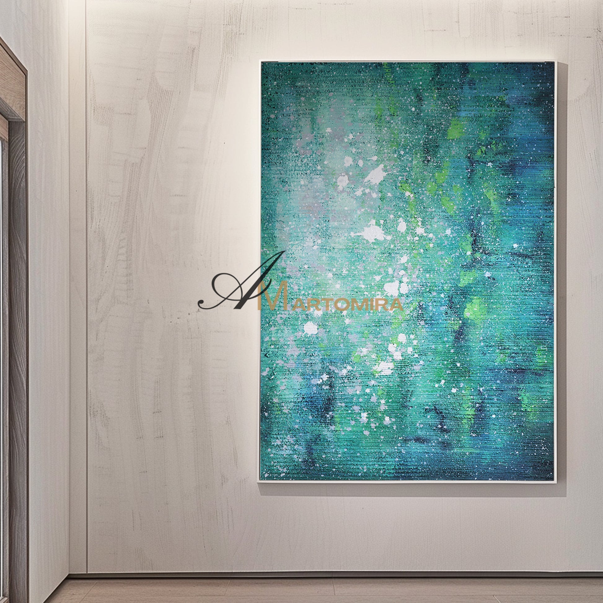 Blue Green Art | Green Abstract Art | Modern Abstract Wall Art | Canvas Art Wall Decor #DF062