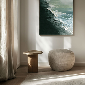 Abstract Coastal Ocean Wave Black Sand Beach Thick Impasto Textured Canvas Wall Art Modern Minimalist Decor for Living Room Bedroom Office Hallway Dining Room