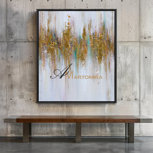 Abstract Wall Art | Gold Wall Art | Modern Abstract Art | Large Canvas For Acrylic Painting #DF030