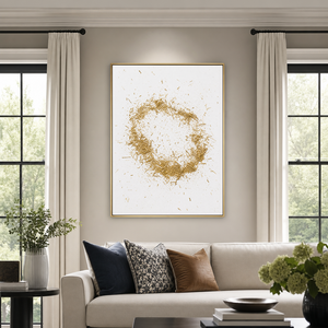Abstract Gold and White Textured 3D Relief Vertical Wall Art for Living Room