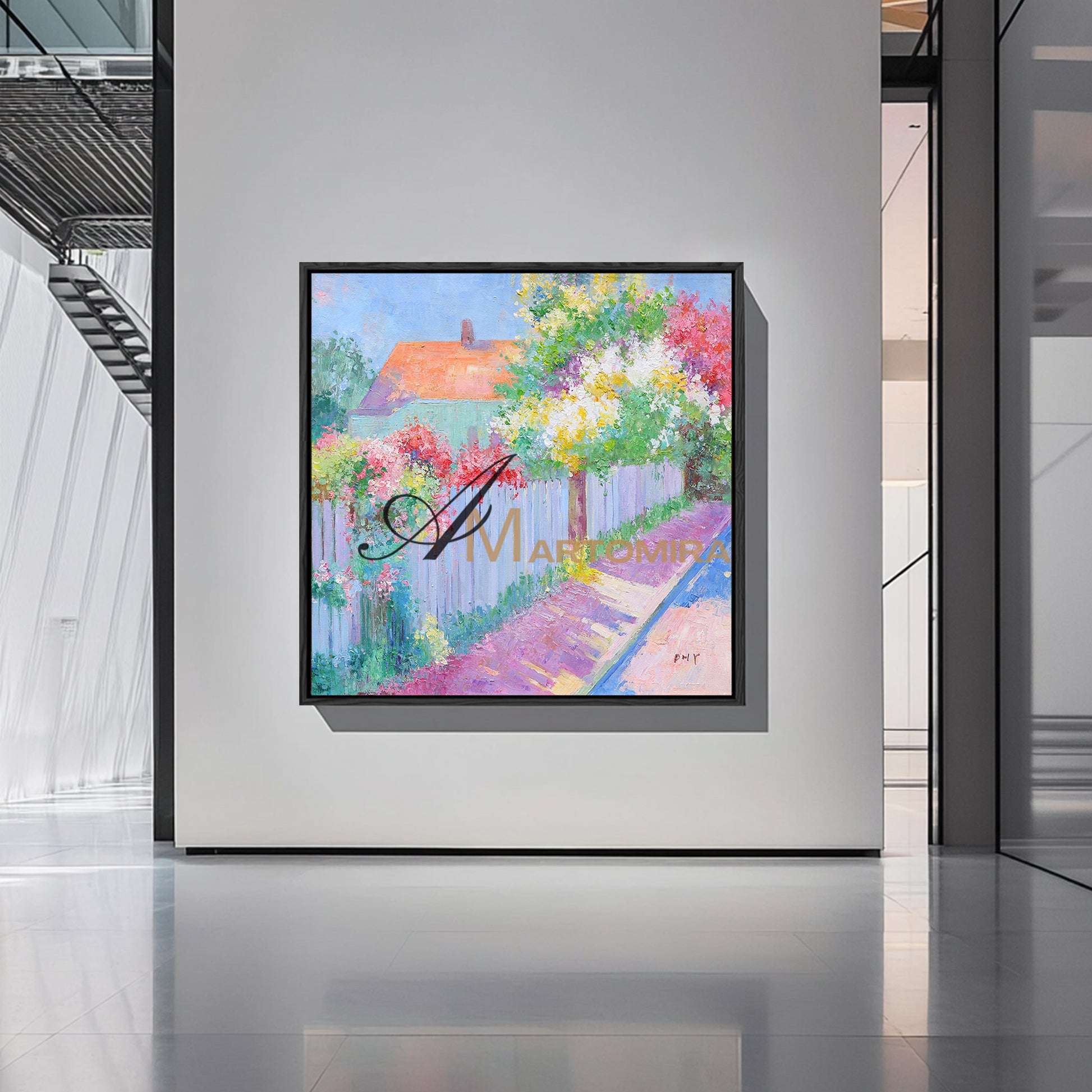 Landscape Wall Art | Garden Wall Art | Colorful Flower Wall Art | Large Painting For Living Room  #DF022