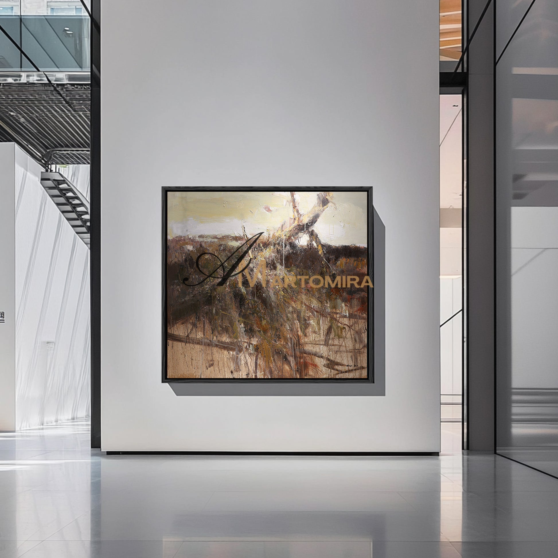 Wabi Sabi Art | Brown Wall Art | Abstract Modern Art Canvas | Textured Wall Art For Living Room #DF051