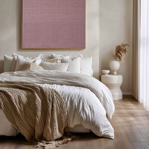 Muted Pink Textured Abstract Wall Art with Geometric Dots and Lines Minimalist Modern Framed Artwork for Contemporary Living Room Bedroom Dining Room Office Hallway Decor