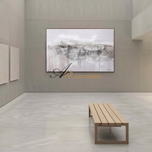 Large Art Canvas | Grey Wall Art | Wabi Sabi Wall Art | Paintings For Living Room #DF027