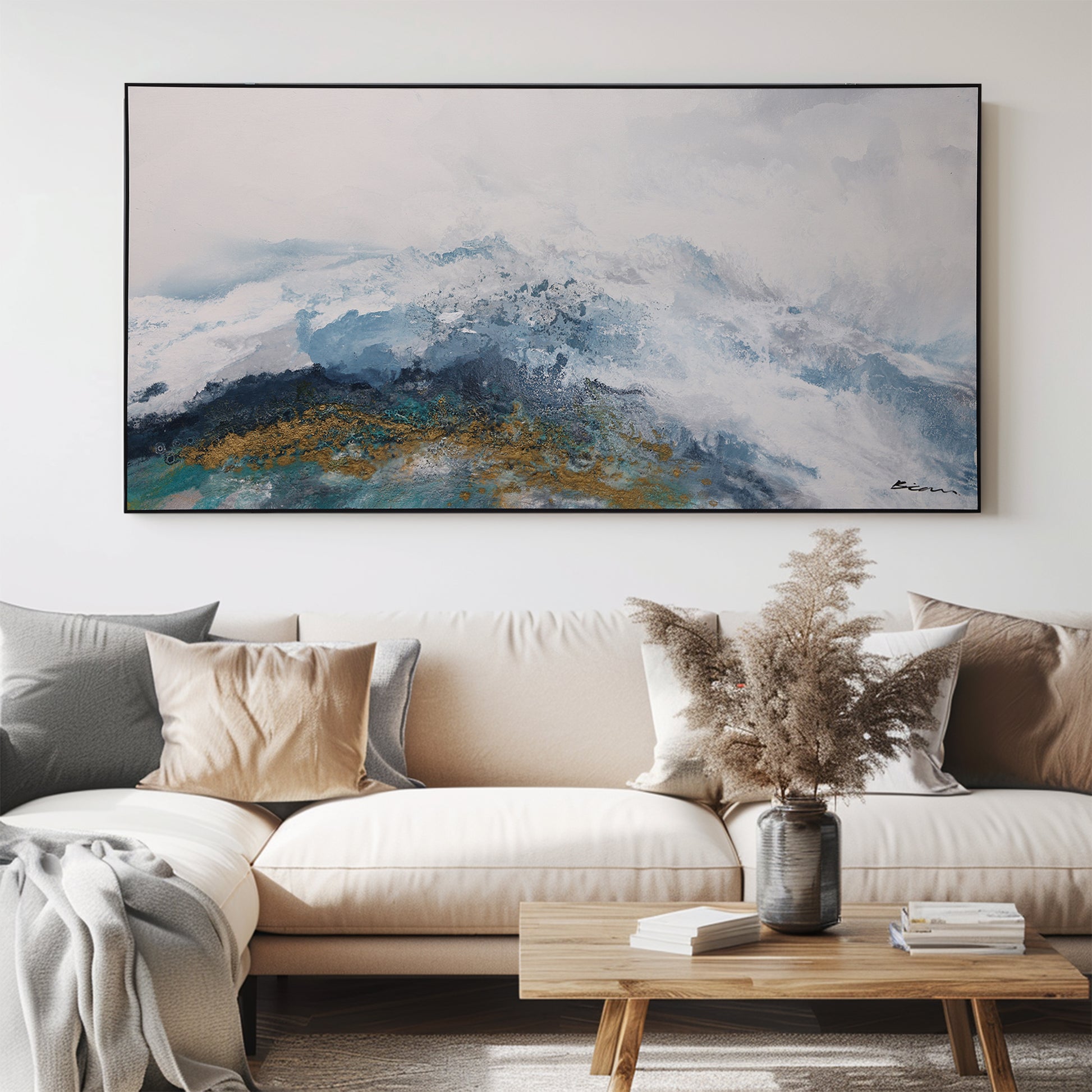 Landscape Wall Art | Abstract Painting Mountains | Abstract Landscape Art | Canvas Painting Wall Decor #DF055