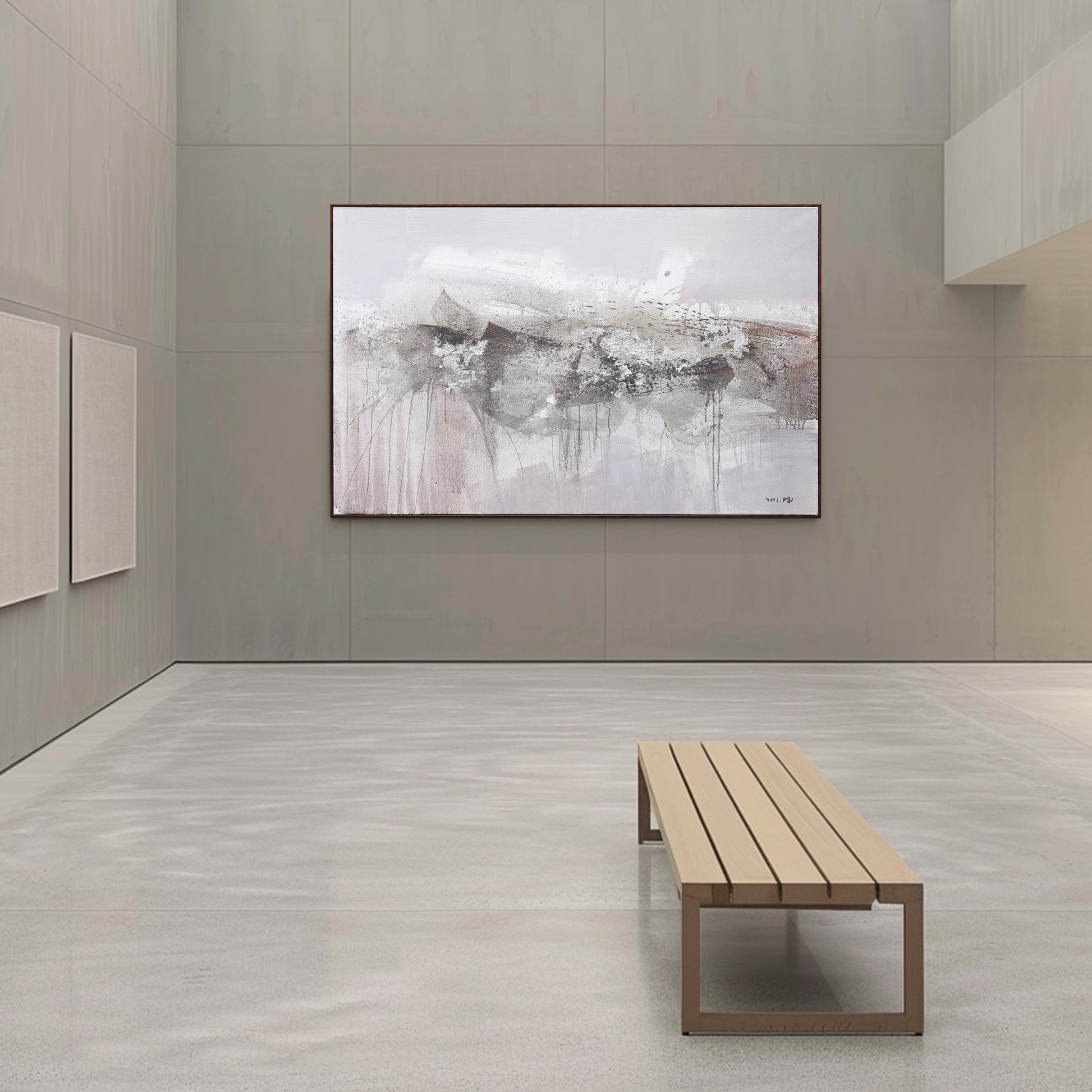 Large Art Canvas | Grey Wall Art | Wabi Sabi Wall Art | Paintings For Living Room #DF027