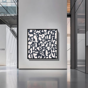 Black And White Abstract Art | Minimalist Paint | Abstract Geometric Art | Large Painting For Living Room #DF063
