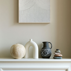 Minimalist White Abstract Geometric Lines Textured Wall Art Framed Square Modern Decor for Neutral Spaces