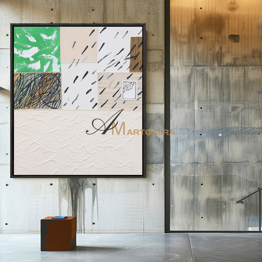 Large Textured Wall Art | Minimalist Paint | Minimalist Abstract Art | Abstract Geometric Wall Art #DF037