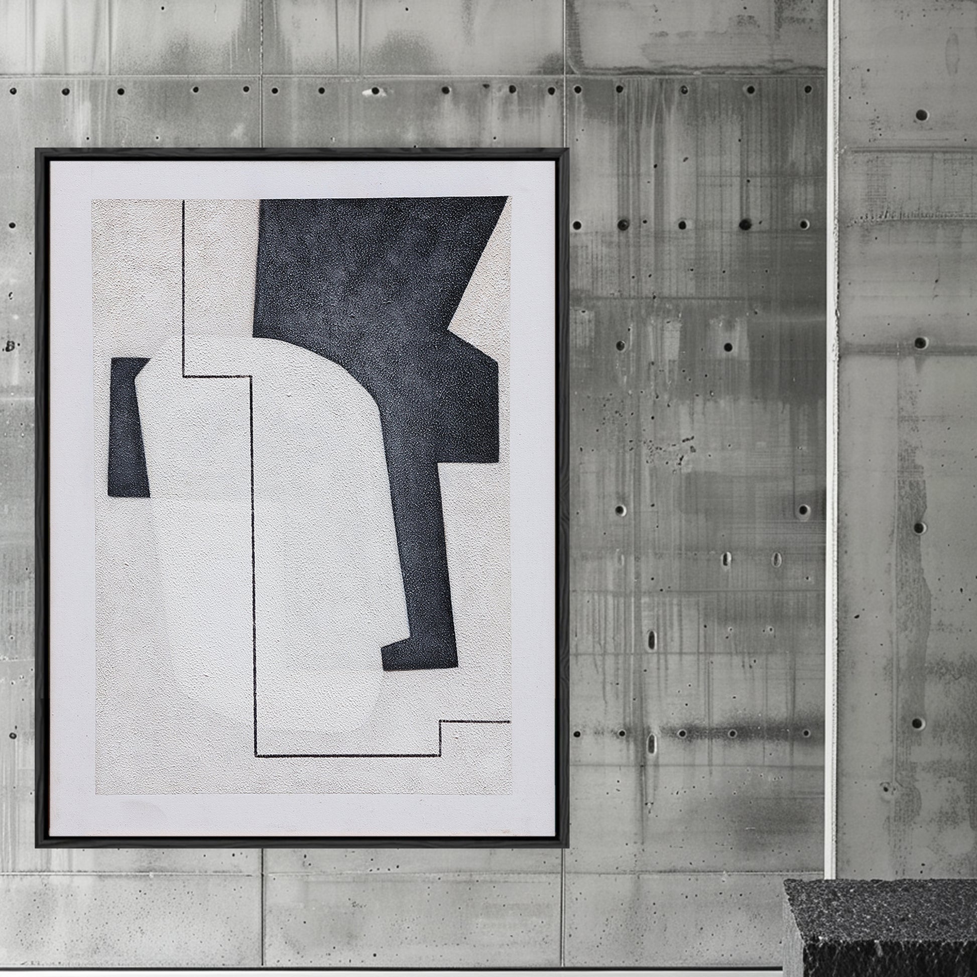 Black And White Canvas Art | Minimalist Painting | Abstract Geometric Art | Minimalist Abstract Wall Art #DF009