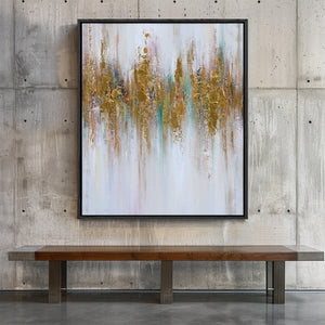 Abstract Wall Art | Gold Wall Art | Modern Abstract Art | Large Canvas For Acrylic Painting #DF030