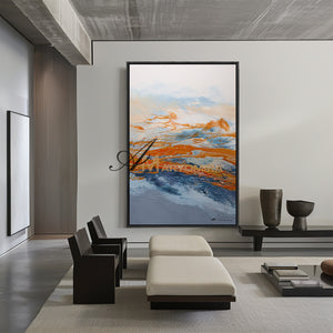 Landscape Wall Art | Ocean Abstract Painting | Abstract Wall Art | Paintings For Living Room #DF059