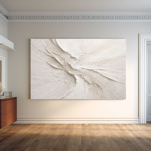 Wabi Sabi Sand Textured Canvas Painting for Bedroom | Artomira