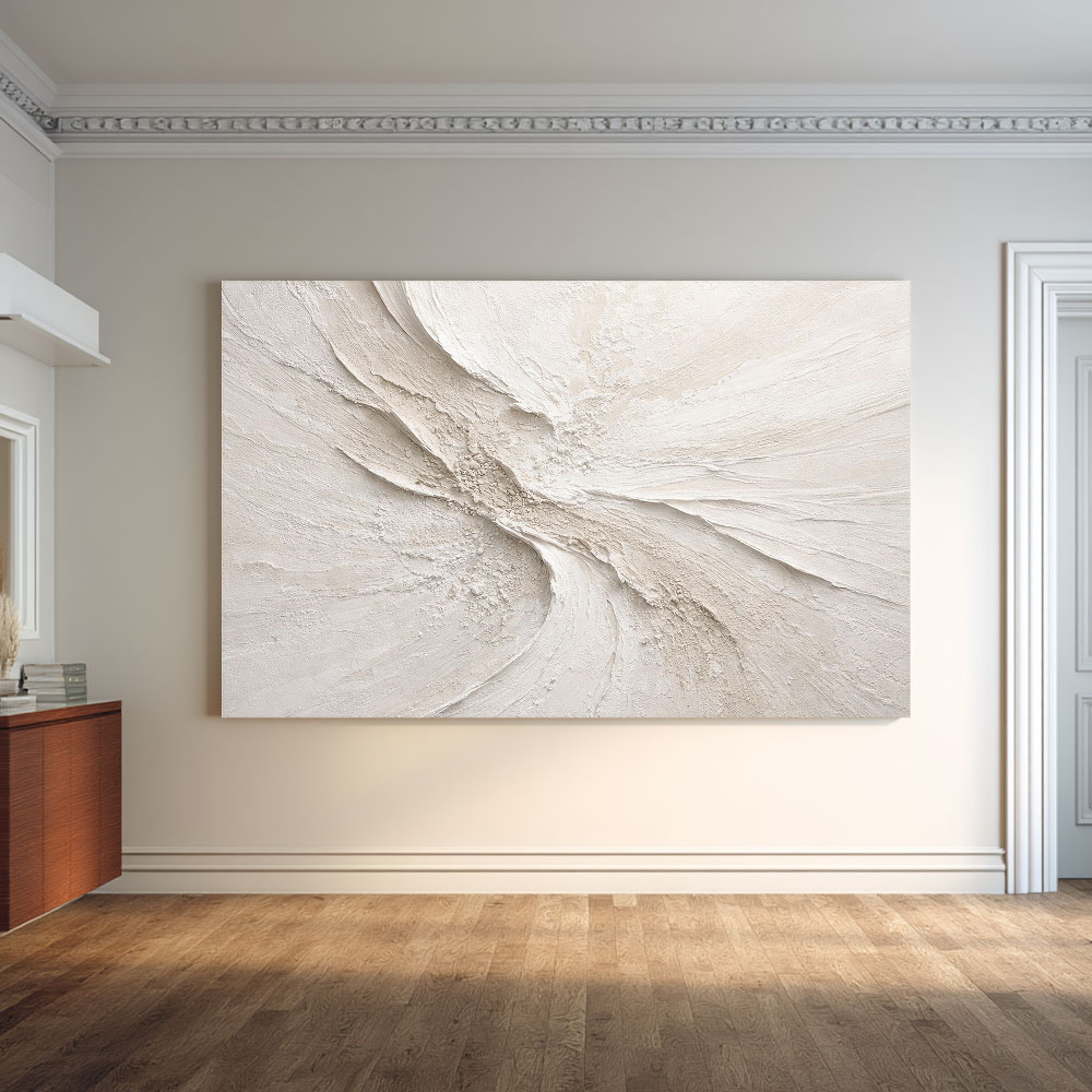 Wabi Sabi Sand Textured Canvas Painting for Bedroom | Artomira
