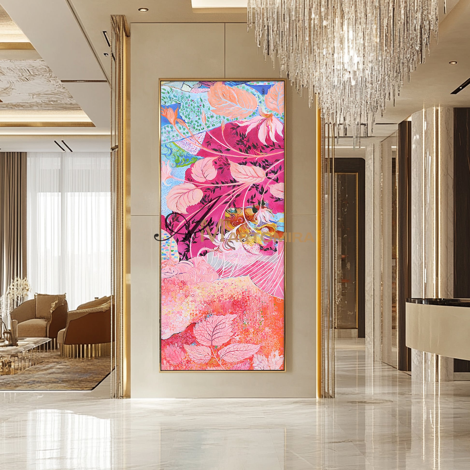 Colorful Flower Wall Art | Colorful Abstract Art | Abstract Painting Floral | Canvas Art Wall Decor #DF045