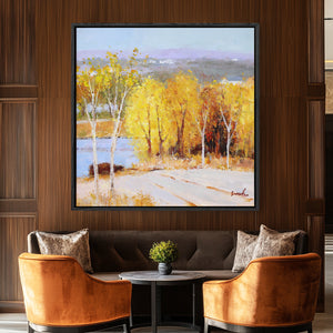 Landscape Wall Art Canvas | Autumn Painting | Tree Painting | Paintings For Living Room #DF023