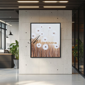 Flower Paintings On Canvas | Dandelion Painting | Wall Art For Living Room | Canvas Wall Decor #DF024