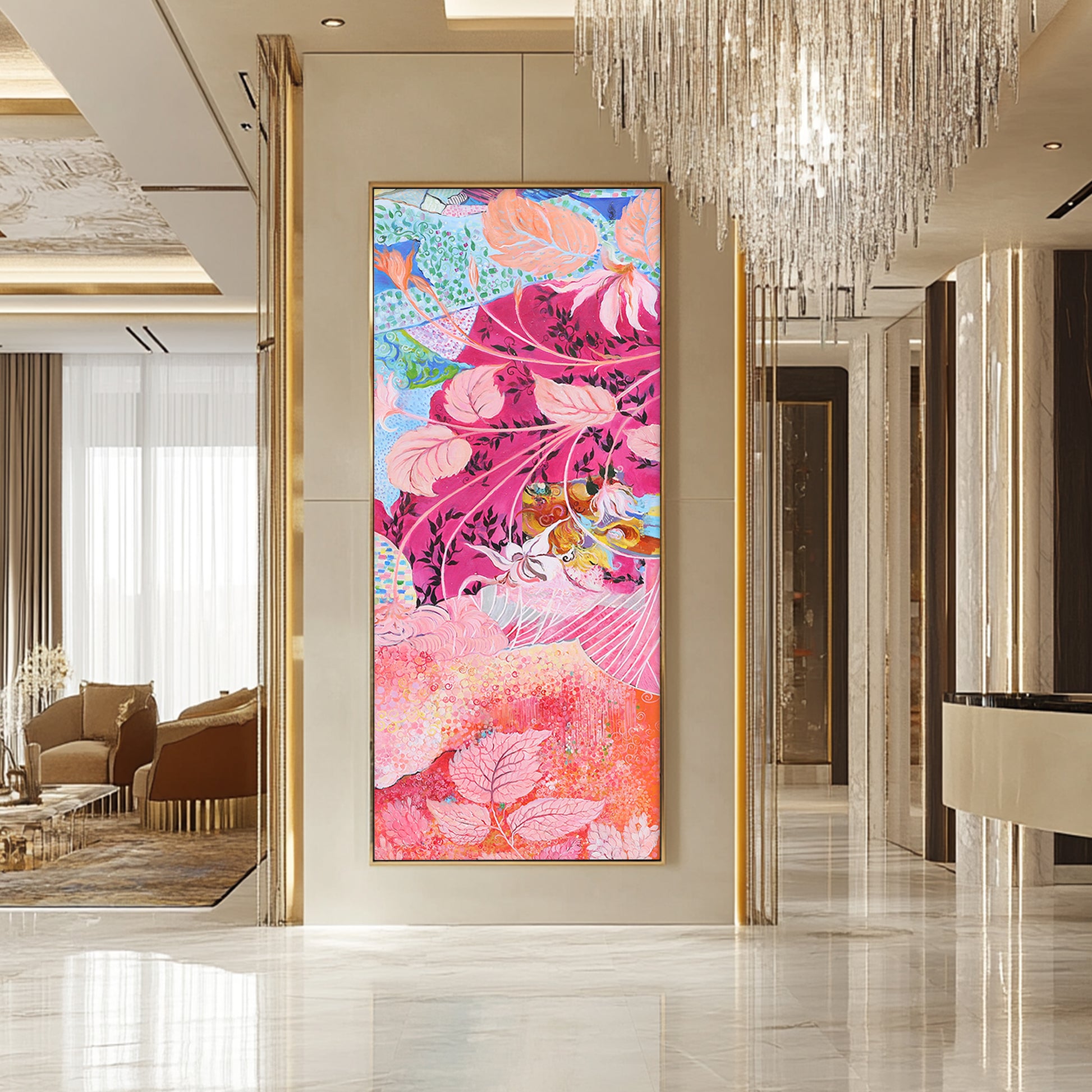 Colorful Flower Wall Art | Colorful Abstract Art | Abstract Painting Floral | Canvas Art Wall Decor #DF045