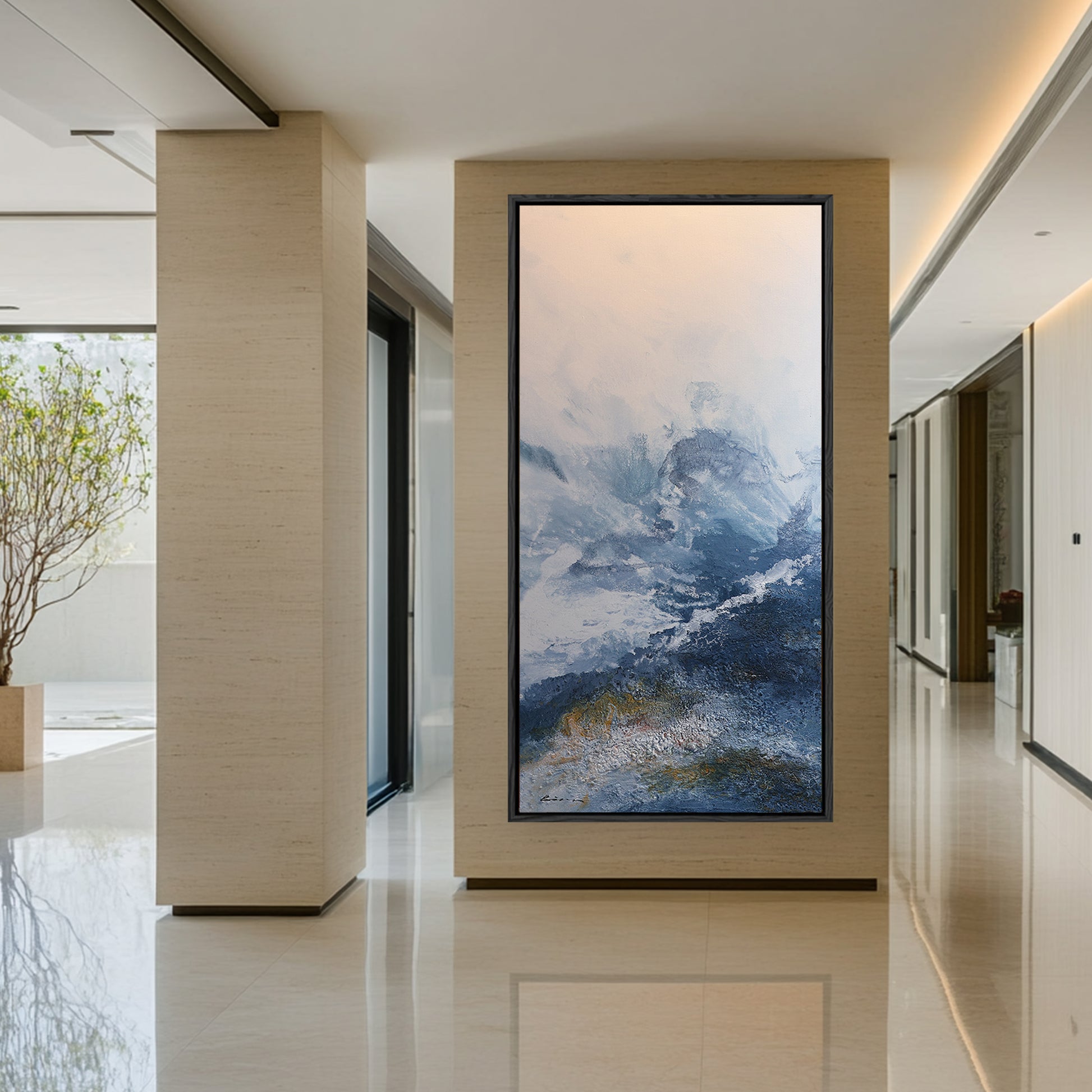 Landscape Wall Art | Mountain Wall Art | Landscape Art Oil Painting | Modern Abstract Wall Art #DF057