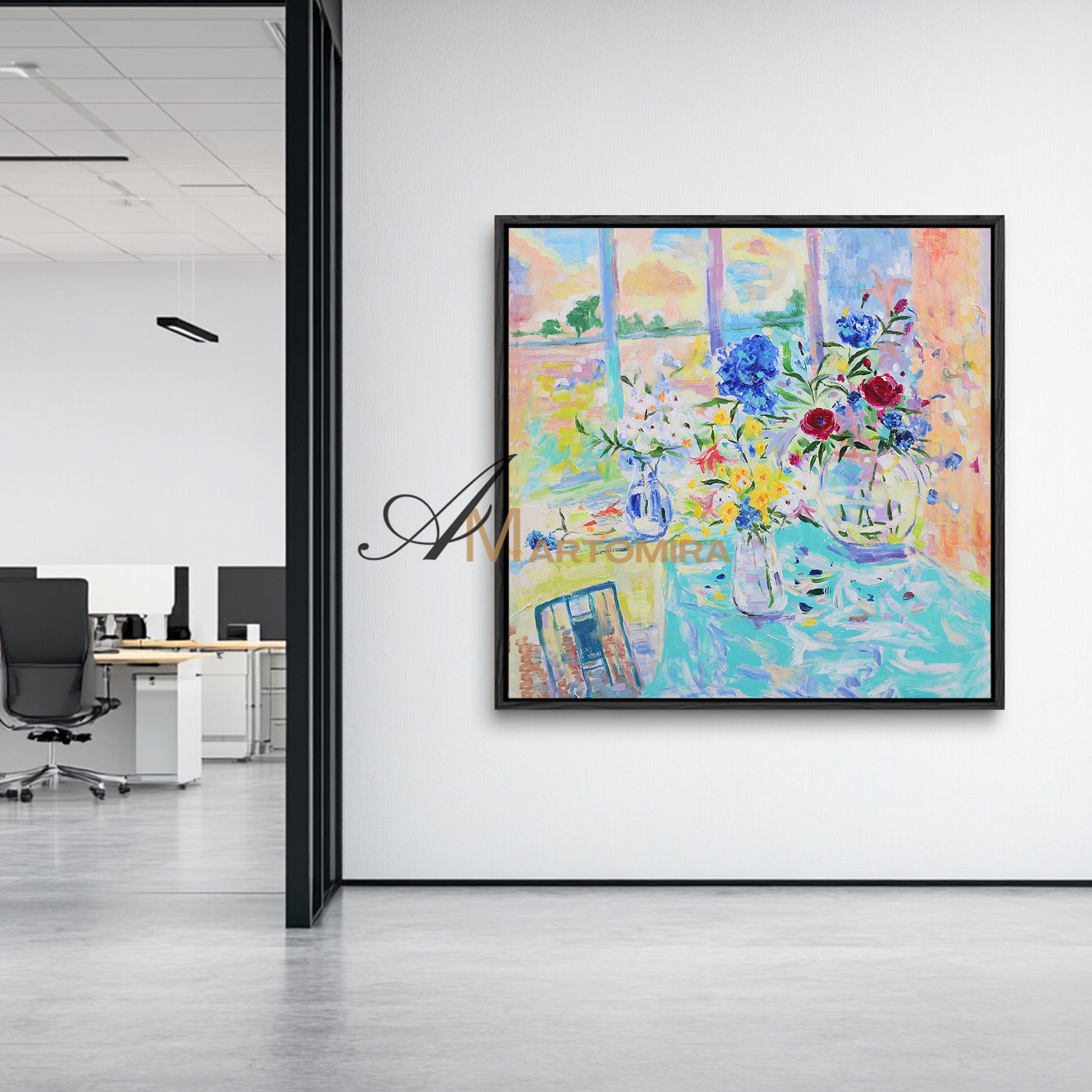 Colorful Wall Art | Flower Vase Painting | Floral Art Wall | Canvas Art Wall Decor #DF038