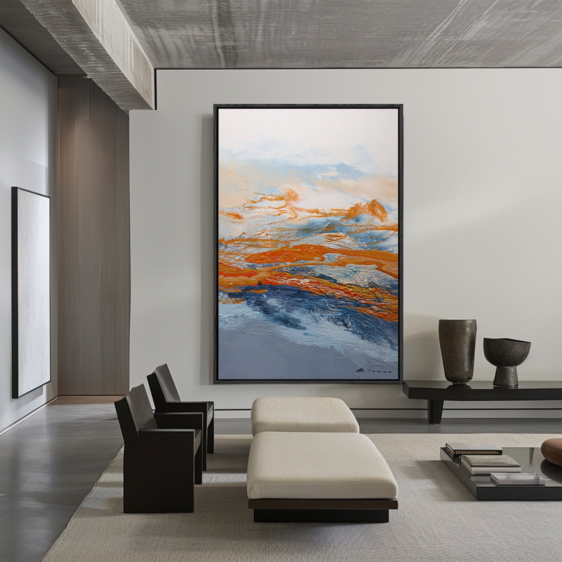 Landscape Wall Art | Ocean Abstract Painting | Abstract Wall Art | Paintings For Living Room #DF059