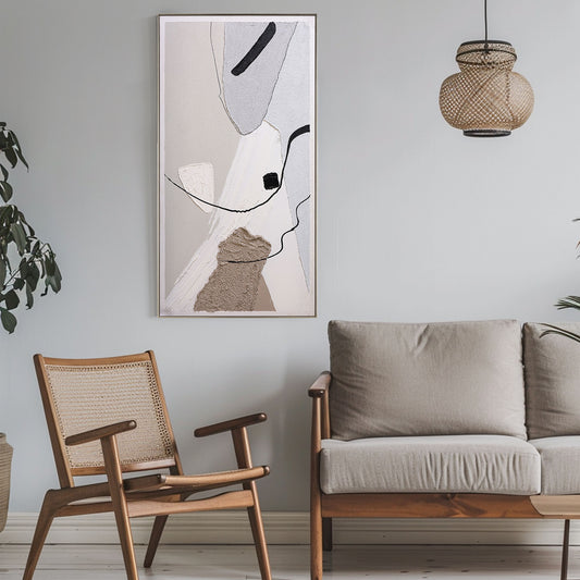 Abstract Minimalist Wall Art | Acrylic Wall Art | Neutral Wall Art | Minimalist Wall Art For Living Room #DF041