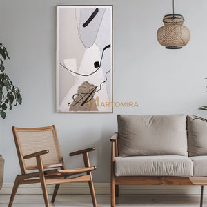 Abstract Minimalist Wall Art | Acrylic Wall Art | Neutral Wall Art | Minimalist Wall Art For Living Room #DF041