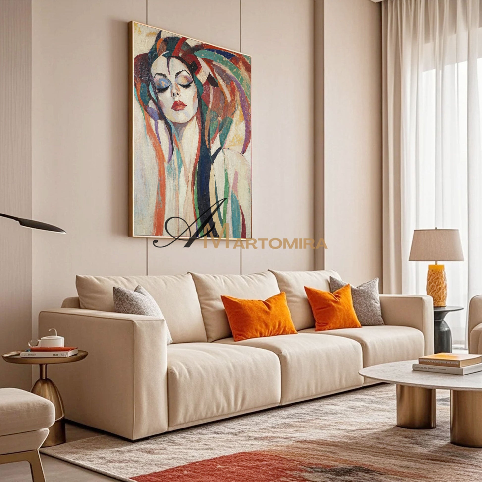 Abstract Painting Of Face | Colorful Painting | Large Canvas Art | Woman Painting #AP019