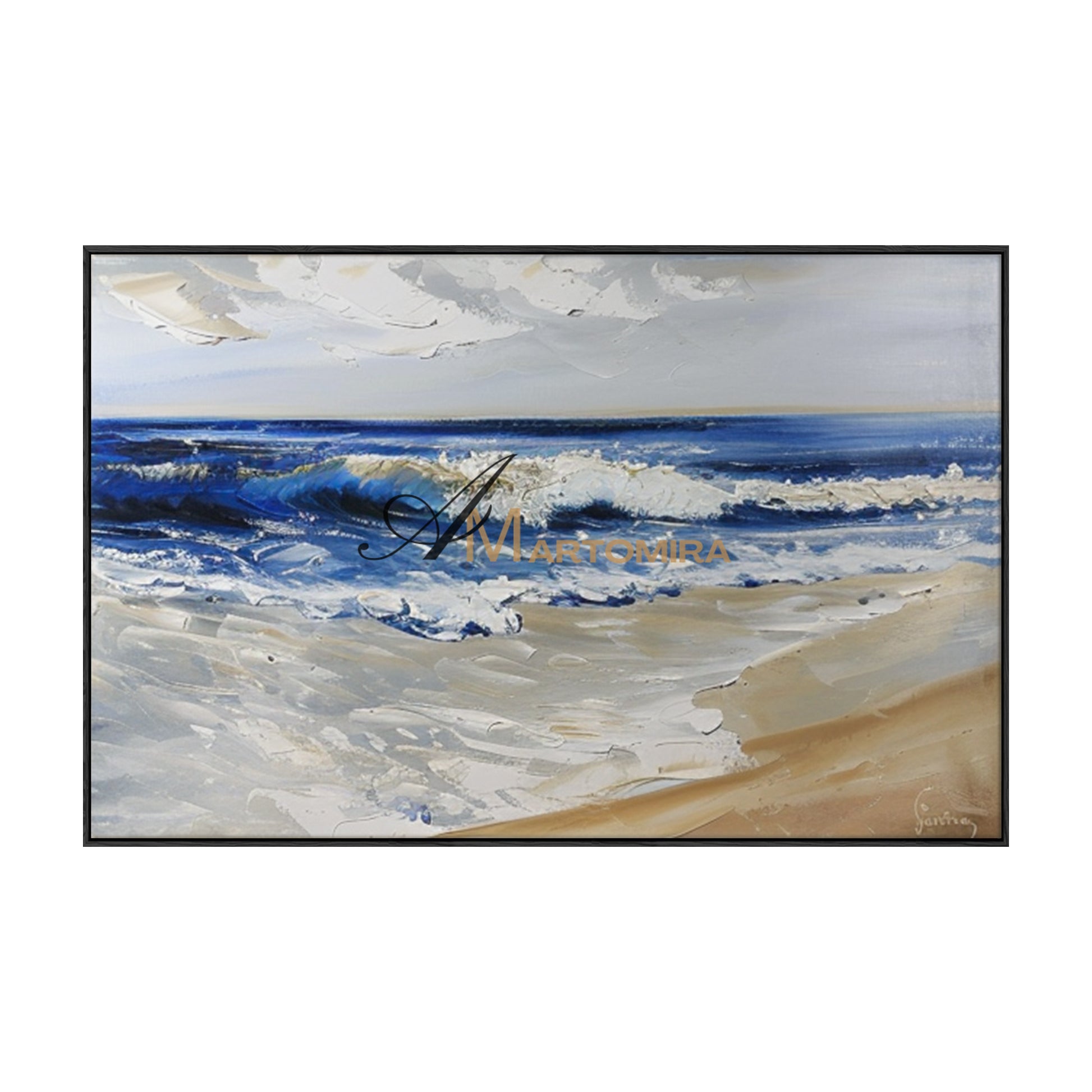 Ocean Wall Art | Beach Canvas | Blue Ocean Paintings | Landscape Canvas Wall Art #POS142