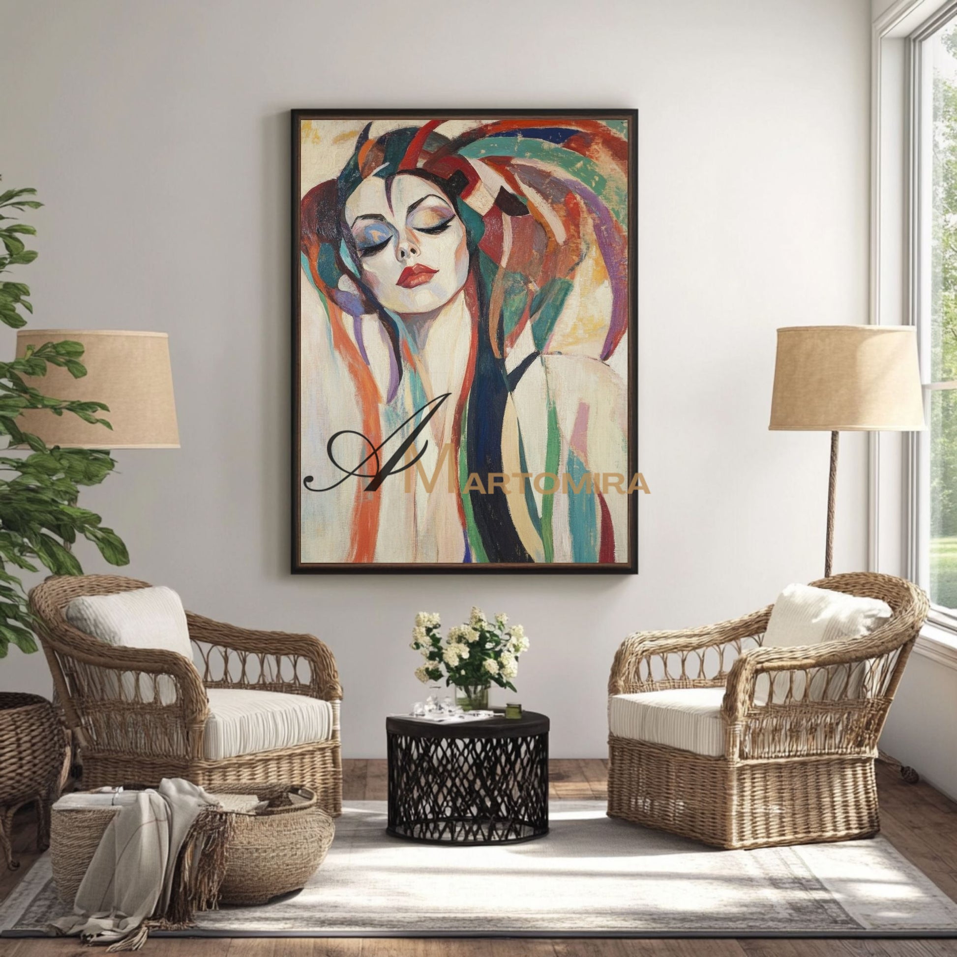Abstract Painting Of Face | Colorful Painting | Large Canvas Art | Woman Painting #AP019