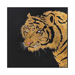 Tiger Painting | Animal Wall Art | Tiger Canvas Wall Art | Black And Gold Wall Art  #MF040