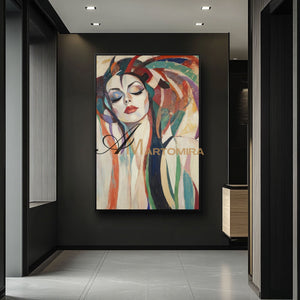 Abstract Painting Of Face | Colorful Painting | Large Canvas Art | Woman Painting #AP019