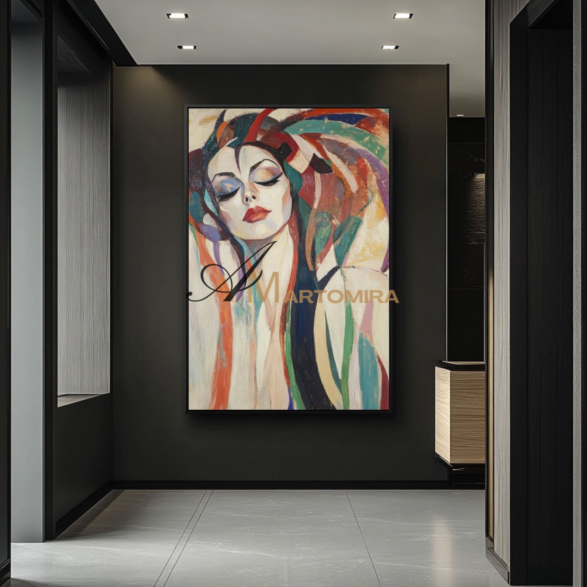 Abstract Painting Of Face | Colorful Painting | Large Canvas Art | Woman Painting #AP019