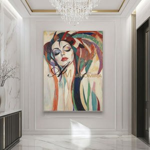Abstract Painting Of Face | Colorful Painting | Large Canvas Art | Woman Painting #AP019