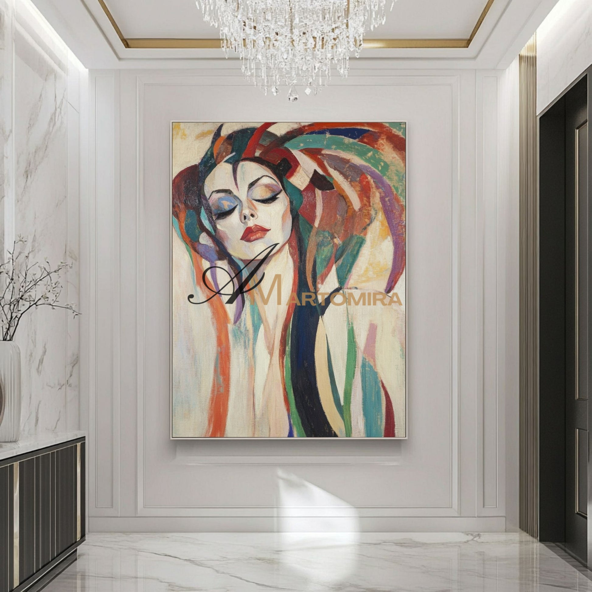 Abstract Painting Of Face | Colorful Painting | Large Canvas Art | Woman Painting #AP019