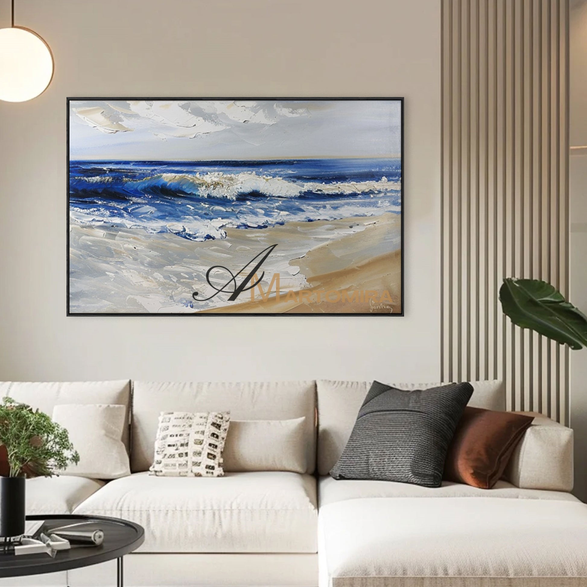 Ocean Wall Art | Beach Canvas | Blue Ocean Paintings | Landscape Canvas Wall Art #POS142