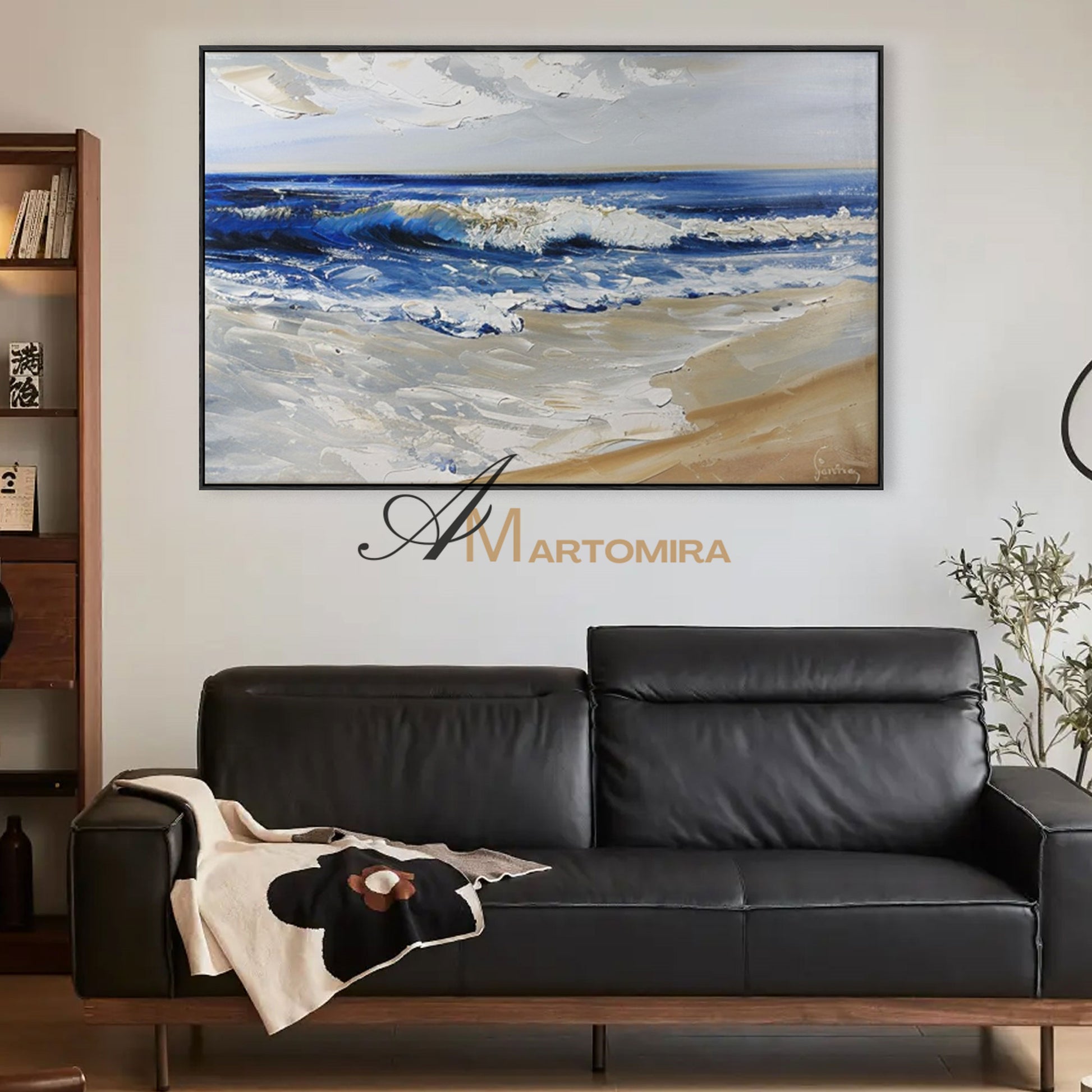 Ocean Wall Art | Beach Canvas | Blue Ocean Paintings | Landscape Canvas Wall Art #POS142