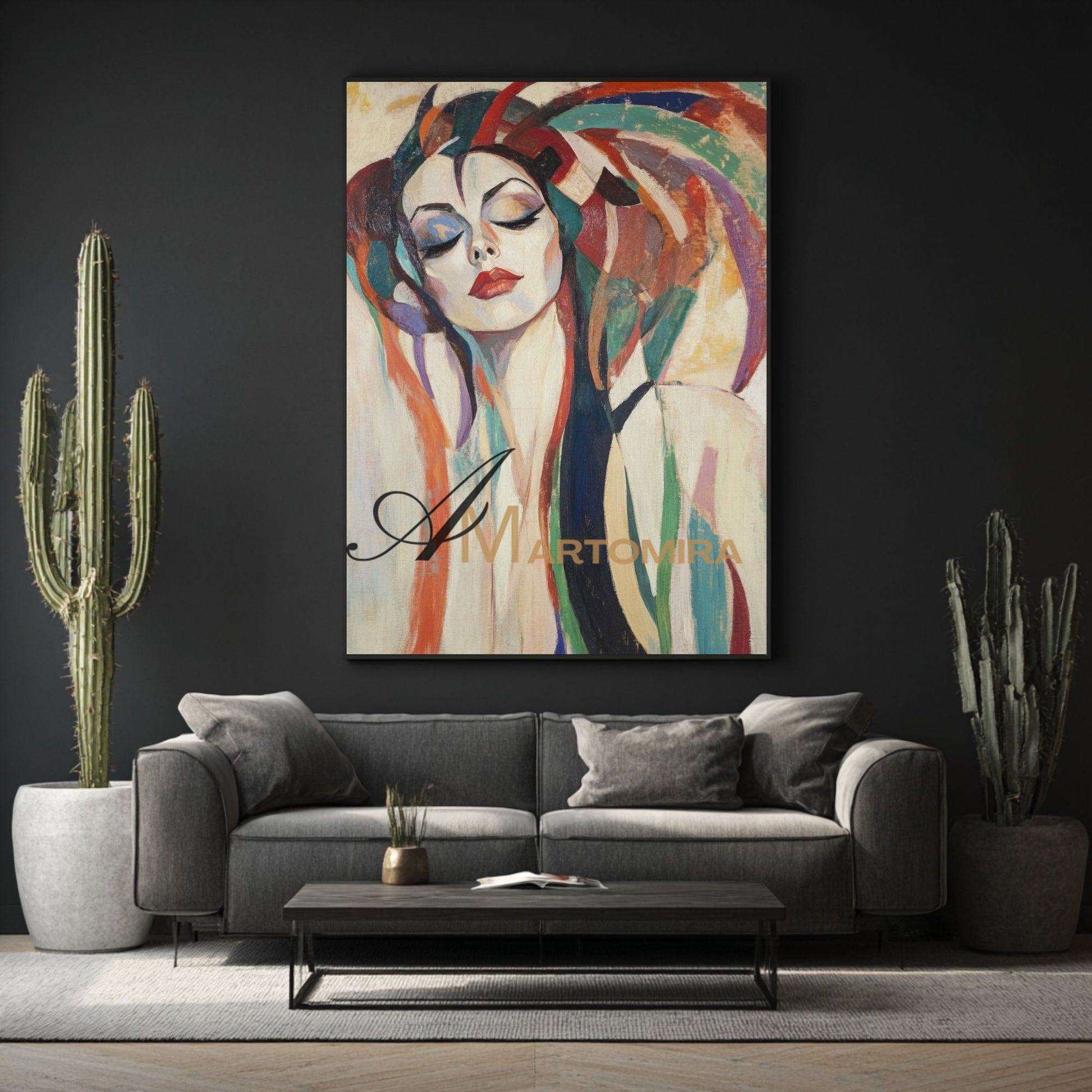 Abstract Painting Of Face | Colorful Painting | Large Canvas Art | Woman Painting #AP019