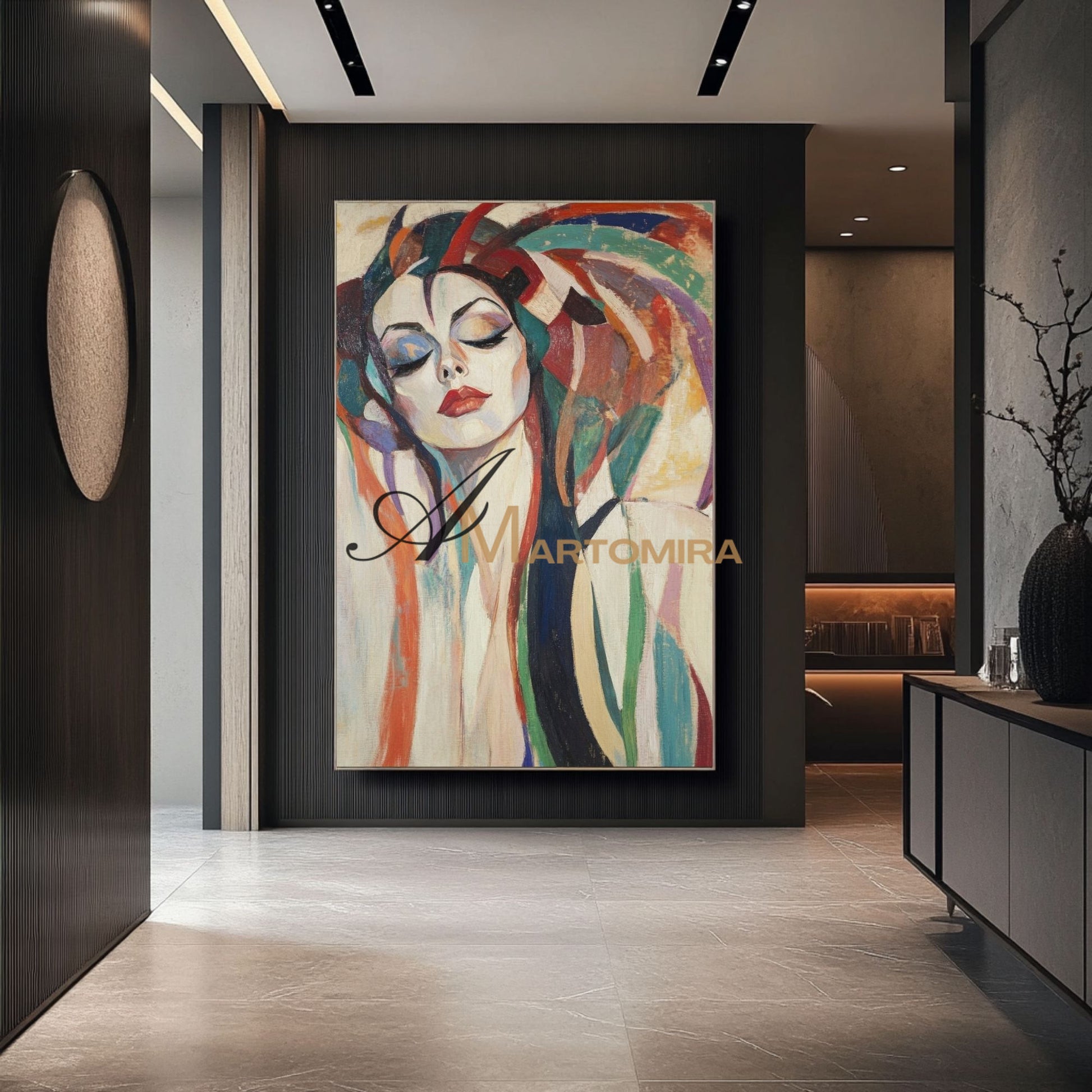 Abstract Painting Of Face | Colorful Painting | Large Canvas Art | Woman Painting #AP019