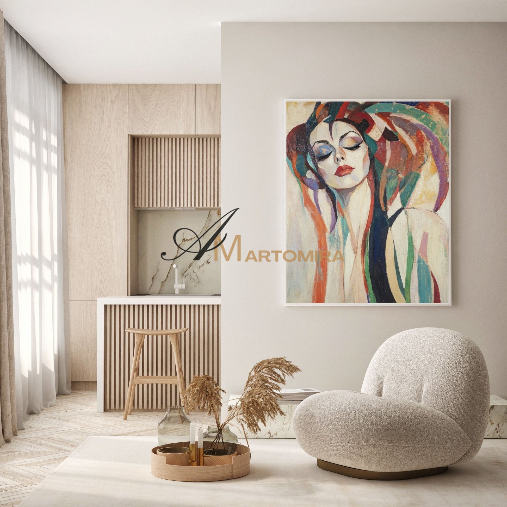 Abstract Painting Of Face | Colorful Painting | Large Canvas Art | Woman Painting #AP019