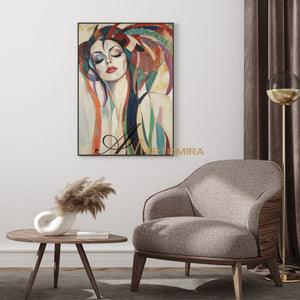 Abstract Painting Of Face | Colorful Painting | Large Canvas Art | Woman Painting #AP019