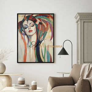 Abstract Painting Of Face | Colorful Painting | Large Canvas Art | Woman Painting #AP019