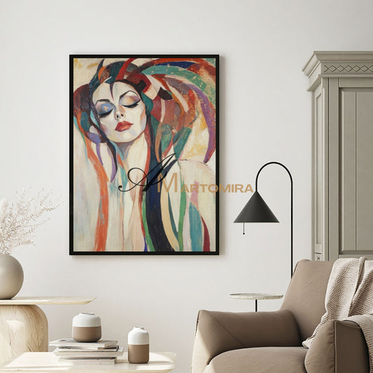 Abstract Painting Of Face | Colorful Painting | Large Canvas Art | Woman Painting #AP019