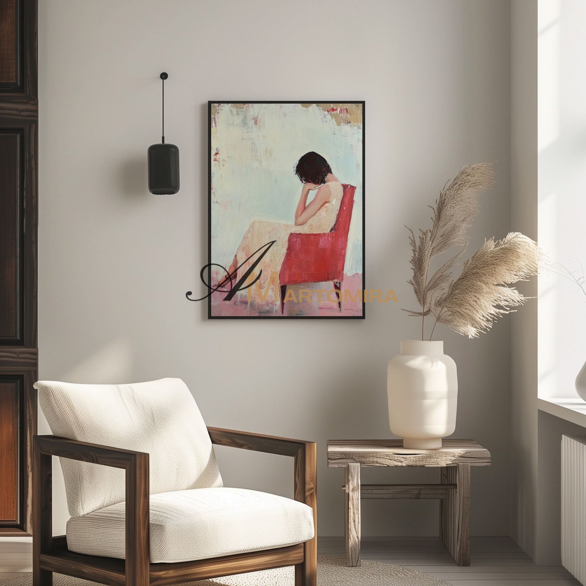 Painting Of A Woman | Large Canvas Wall Art | Acrylic Painting On Canvas | Modern Art #AP020