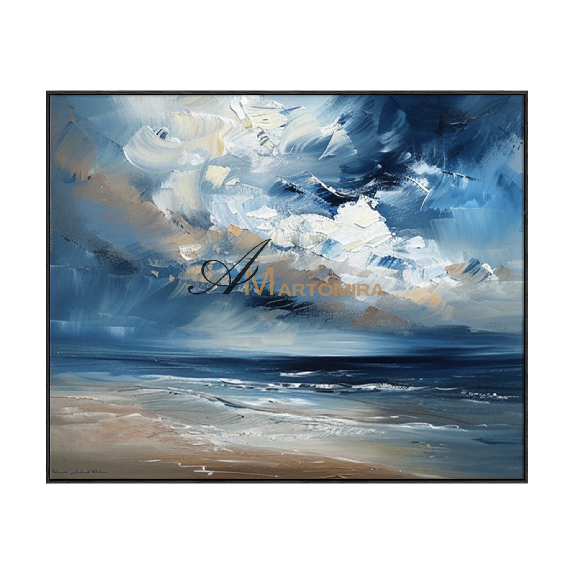 Ocean Wall Art | Blue Landscape Painting | Large Abstract Canvas Wall Art | Acrylic Wall Art #POS143