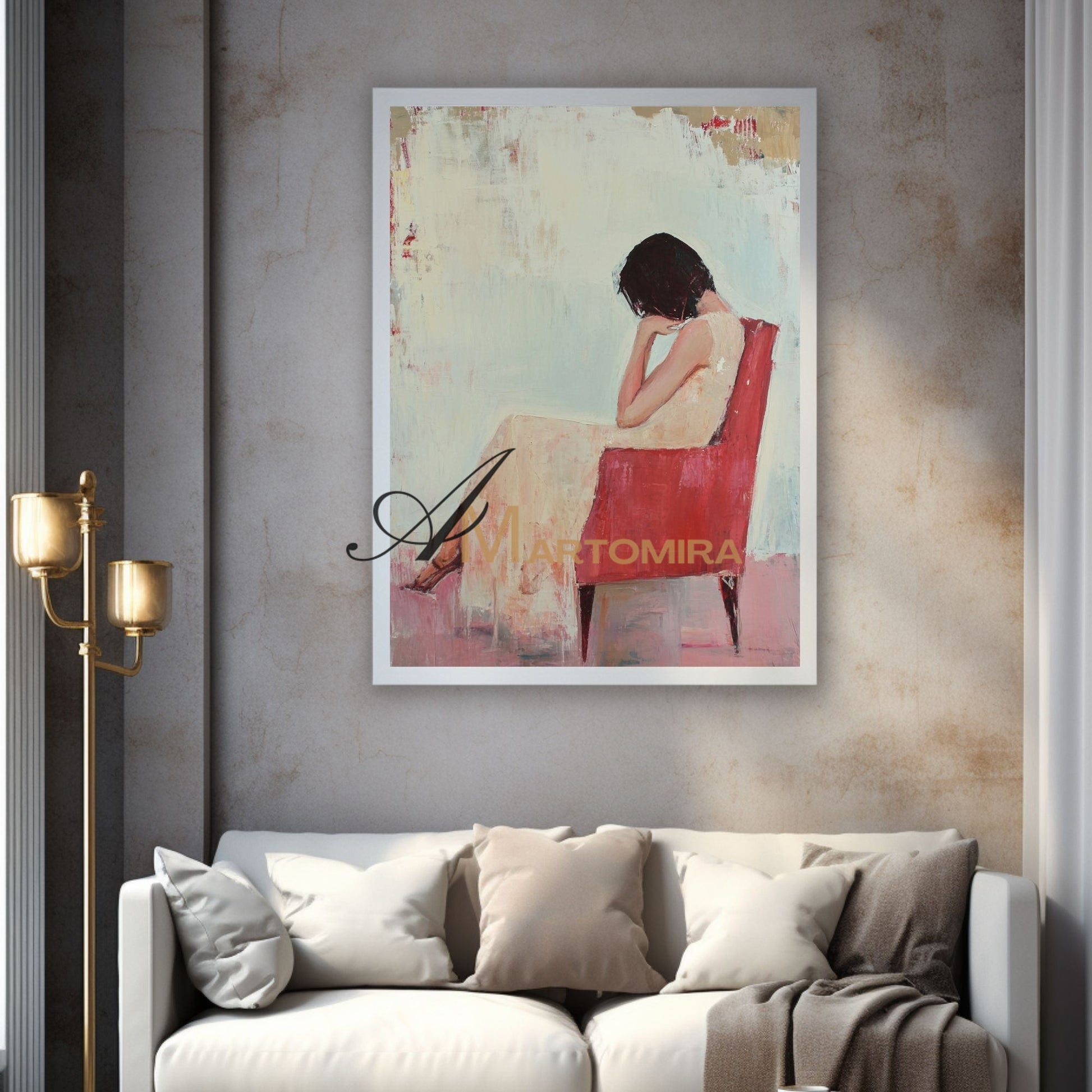 Painting Of A Woman | Large Canvas Wall Art | Acrylic Painting On Canvas | Modern Art #AP020