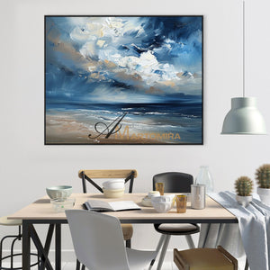 Ocean Wall Art | Blue Landscape Painting | Large Abstract Canvas Wall Art | Acrylic Wall Art #POS143